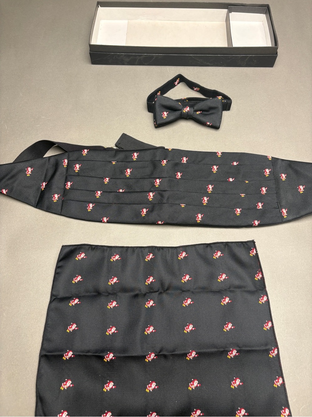 Christmas Santa Cummerbund, Bow Tie & Pocket Square Set